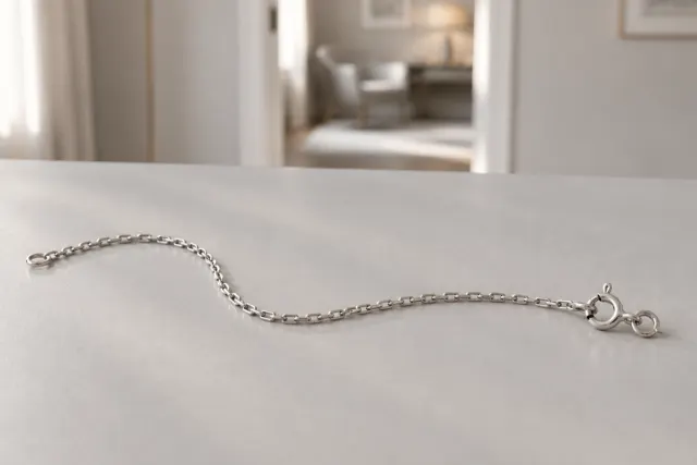 Vitguld armband i guld som ligger på ett ljust bord